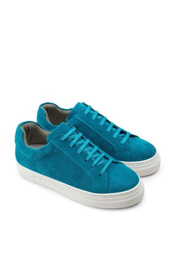 Deery Genuine Suede Turquoise Color Sneaker Women's Shoes