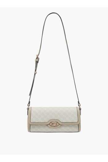 Celeste Monogram Print Crossbody Bag with Flap Closure - W 6.5 x H 12.5 x D 27.5 cm