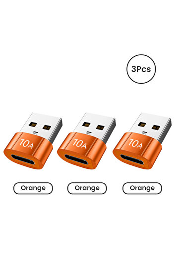 Choice 3pcs Orange C NNBILI 10A USB A To USB C OTG Adapter Type C to USB Converter USB 3.0 Adapter For Xiao