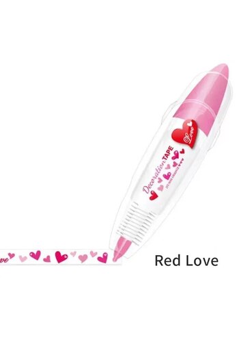 Choice Red Love 1pc Cute Kawaii Mechanical Design Correction Tape - Perfect for Decorating Diaries and Scho