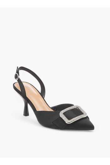 Celeste Women's Embellished Slingback Shoes with Buckle Closure and Stiletto Heels