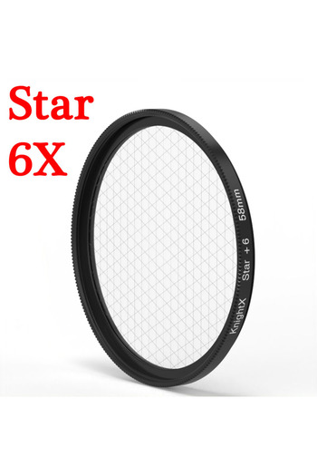 Choice 58mm Star 6X KnightX Effects Star Filter Line 52mm 55mm 58mm 67mm 77mm Camera Lens Filter For Canon