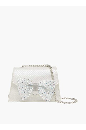 Celeste Celeste Bow Embellished Crossbody Bag with Chain Strap and Button Closure