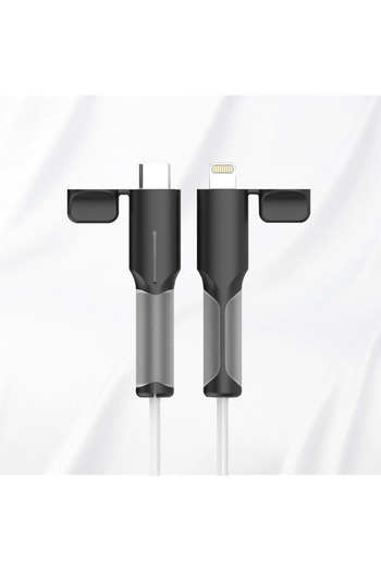 Choice واقي كابل شاحن C إلى iPhone باللون الأسود، واقي كابل شاحن من السيليكون من النوع C إلى النوع C/iPhone/USB A