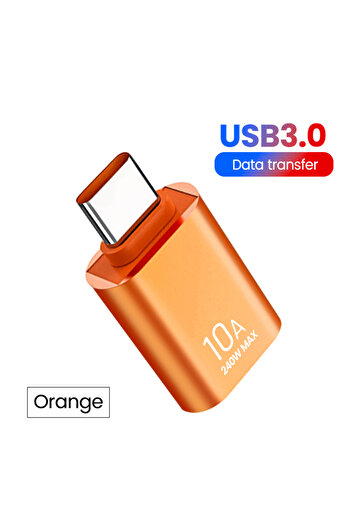 Choice 1pcs Orange A NNBILI 10A USB A To USB C OTG Adapter Type C to USB Converter USB 3.0 Adapter For Xiao