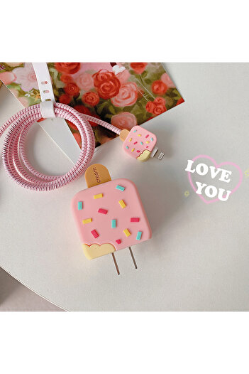 Choice B Cartoon IPhone Charger Protector Case 18W20W EU US Charger Cover Anti Break Scratch Proof Charger.