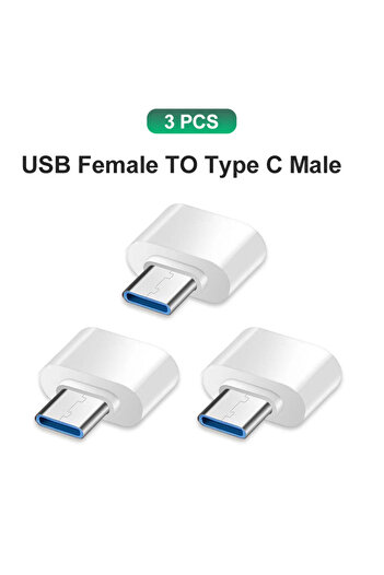 Choice 3PCS White NNBILI Type C to USB Adapter 3.0 USB-C 3.1Male OTG A Female Data Connector For MacBook Pr