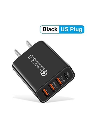 Choice US Black Total 20W Multi Port Wall Charger USB PD Adapter For Xiaomi iPhone 13 12 for Samsung Mobile