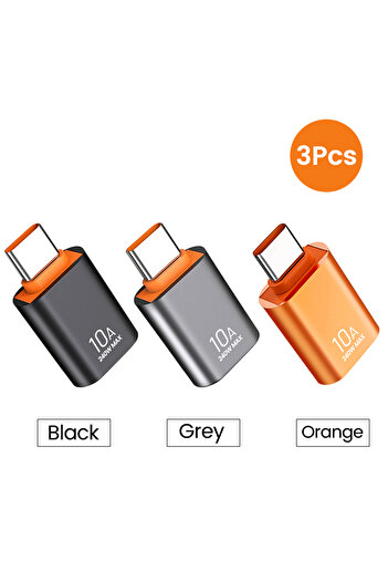 Choice 3pcs Mixed A NNBILI 10A USB A To USB C OTG Adapter Type C to USB Converter USB 3.0 Adapter For Xiaom