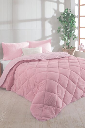 Eyüpoğlu My First Single 63 Wire Luxury Double Sided Welsoft Pink Cotton Silicone Quilt 155X215