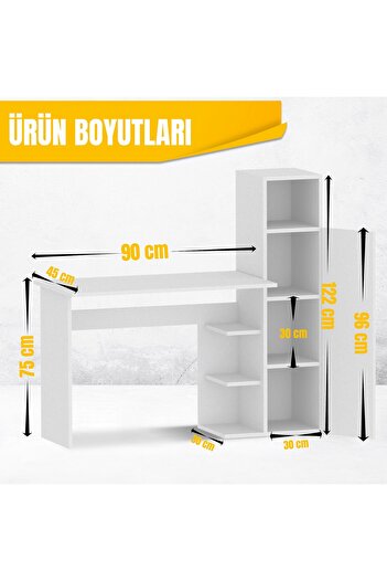 Moonlife Diamond Dolaplı Çalışma Masası Beyaz
