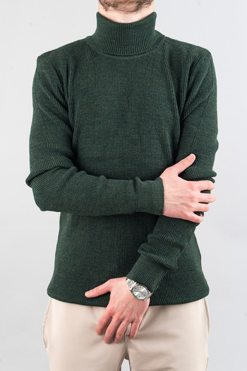 bombe Men's Slim Fit Turtleneck Cotton Turtleneck Sweater Khaki