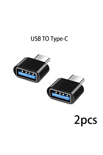 Choice Black 2pcs Mini Type-C to USB Adapter 3.0 USB-C Male OTG A Female Data Connector For MacBook ProiP