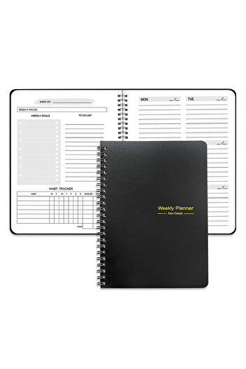 Choice Black-B Planner Schedule Agenda Efficiency Notebook Daily Weekly Monthly Diary Journal for Students