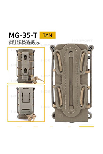 Choice Tan Tactical 9mm Single Magazine Pouch with Molle Clip Quick Release for P226 Glock 17 19 Beretta M9