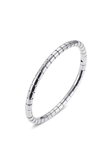 Chavin Gray Handcuff Design Steel Women's Bracelet Ev08By