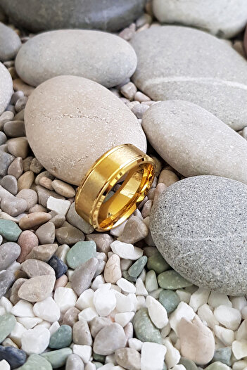 Chavin Promise Engagement Yellow Rope Plated Men's Steel Ring Ec42Sr