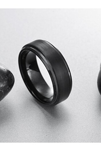 Chavin Matte Black Brushed Men Women Tungsten Ring Dm75