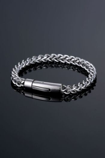 Chavin Chain Model 6 Mm. Gray Stainless Steel Men's Bracelet Eu03By