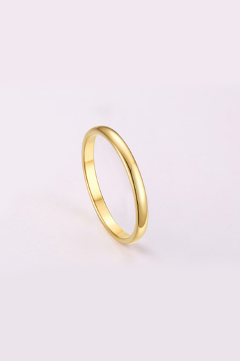 Chavin 2mm Promise Engagement Gold Rope Cap. Women's Men's Steel Ring Eh23Sr