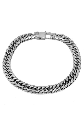 Chavin 8 Mm. 20.5 Cm. Gray Steel Men's Bracelet Er11