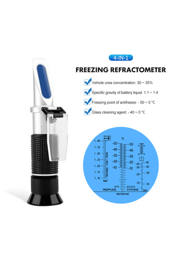 Choice NO box 4 in 1 Car Refractometer Antifreeze Coolant Tester Engine Fluid Propylene Ethylene Glycol Det