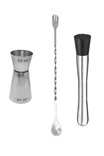 Weather Forecast Steel Cocktail Preparation Spoon Bar Knocker And Cocktail Cup Set cin588