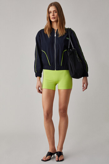 GRIMELANGE Rezina Women's Slim Straight Leg High Waist Pistachio Green Shorts