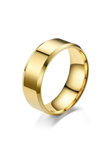 Chavin Men's Wedding Ring - Yellow Shiny, 8 Mm Steel, Es83
