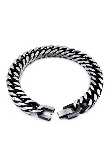 Chavin 10 Mm. 21 Cm. Retro Antique Steel Men's Bracelet Ep05