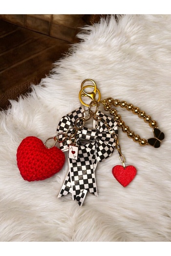 Bukiro Pearl Origami Braid Heart Bag Charm - Special Design Bag Accessory