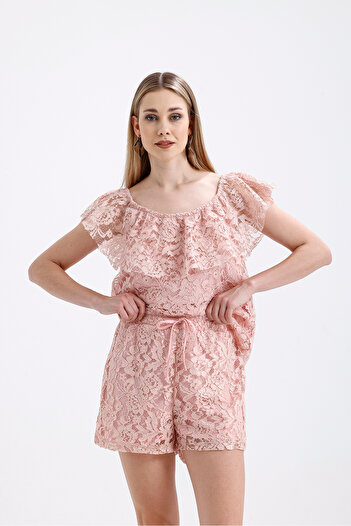 Sense Elastic Lined Lace Shorts| Şrt33683 Powder