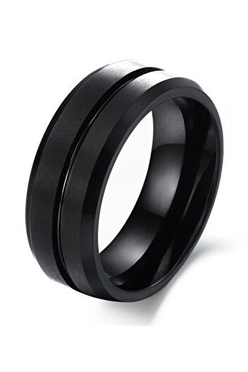 Chavin Women Men Matte Black Brushed Tungsten Ring dm76