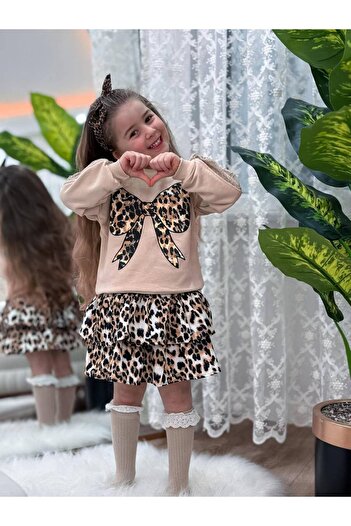 MODA Leopard Suit with Lace Detail on Sleeves