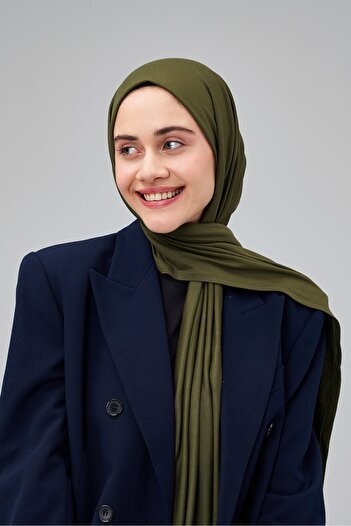 Modakaşmir Penye Şal Haki  Rengi