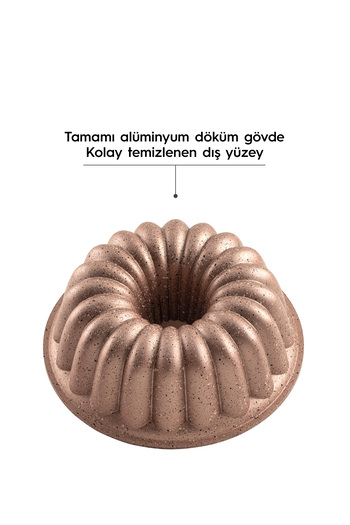 Nehir Açelya Rose Gold Döküm Kek Kalıbı 26 Cm