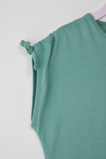 TRENDYOLKIDS Πλεκτό μπλουζάκι με στάμπα μέντας - TKDSS25TS00059