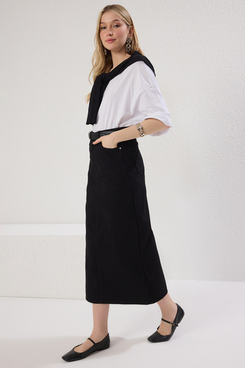 Trendyol Modest Černá nepodšitá plátnová vazba Tctss25Ee00000