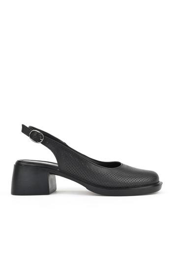 Ziya Women's Genuine Leather Heeled Sandals Black 151992 Z8001