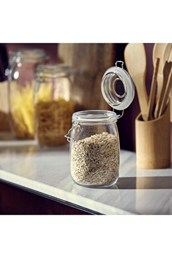 erorex Atlanta Glass Canister with Metal Clip - 900 ml