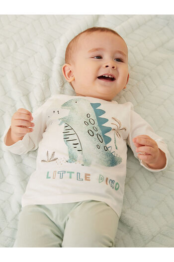 LC Waikiki Dinosaur Printed Baby Boy Pajama Set