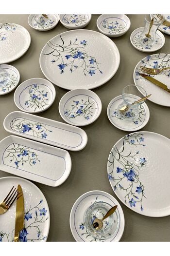 Borser Çiğdem Blue Model 8-Person 25 Piece Breakfast Set Breakfast Set [Blue 8]