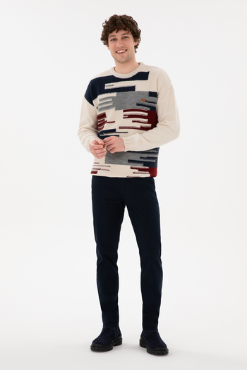 U.S. Polo Assn. Erkek Lacivert Slim Fit Kanvas Pantolon 50297841-VR033