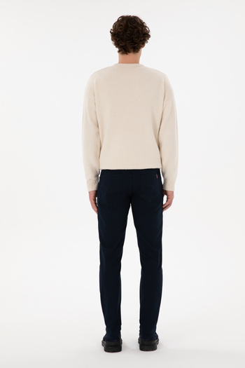 U.S. Polo Assn. Erkek Lacivert Slim Fit Kanvas Pantolon 50297841-VR033