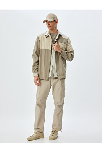 Koton Cotton Oversize Parachute Pants - Lace-Up Cargo Pocket