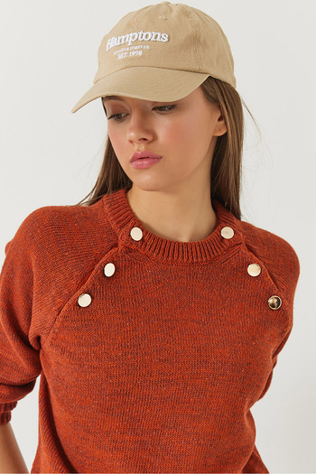 Bianco Lucci Women's Patched Raglan Knitwear Sweater 20246189
