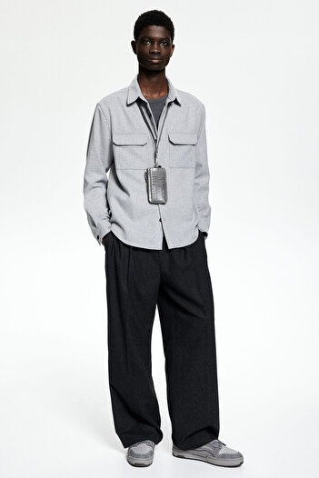 H&M Regular Fit Keçeli Üst Gömlek