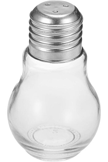 Harmony Bulb Shape Glass Salt & Pepper With Metal Lid Set - 2 Pieces