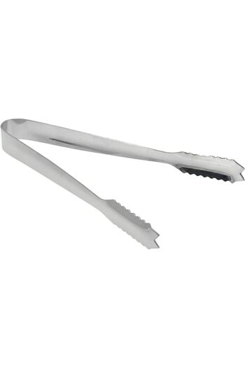 RAJ Stainless Steel Ice Cube Tong, Silver, HKT002, Ice Cube Tongs, Bar Tongs, Rock Candy Tongs