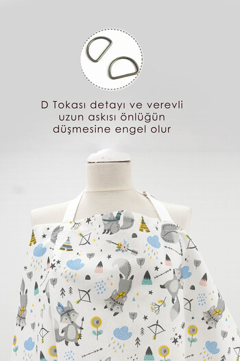 mordesign Multi-Purpose Baby Nursing Cover; Stroller, Stroller Cover, Nursing Bib, Fox Series, Gray